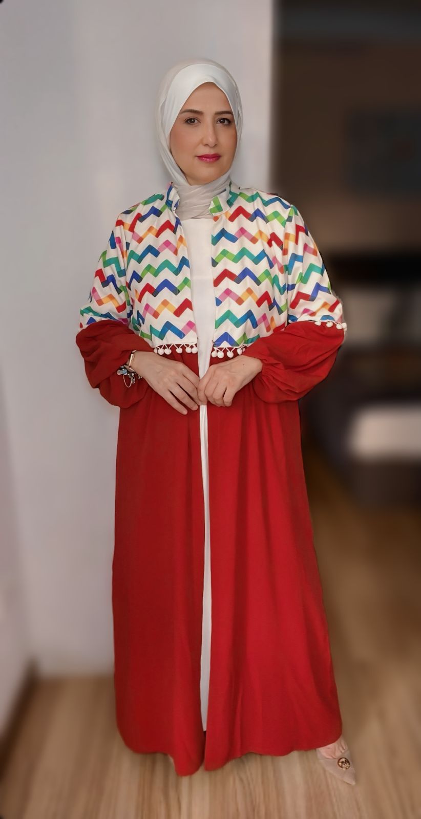 Two-Tone Cardigan with Floral Top and Plain Havana Lower Half