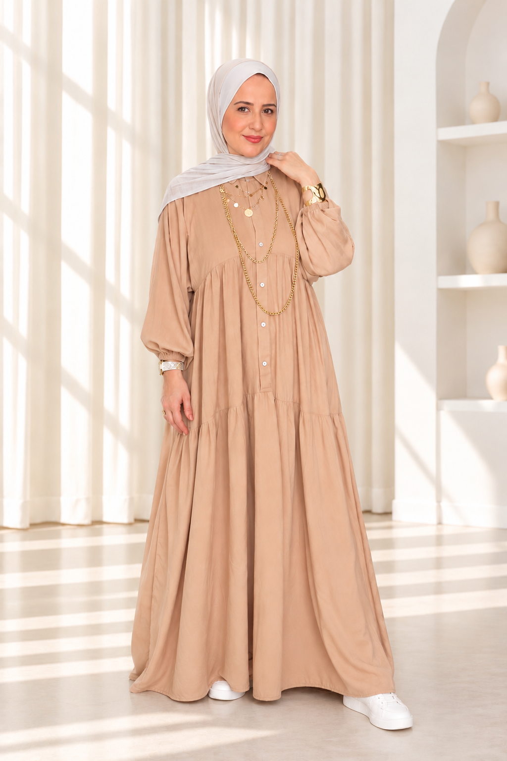Remal Cotton-Maxi dress ريمال فستان فوال قطن