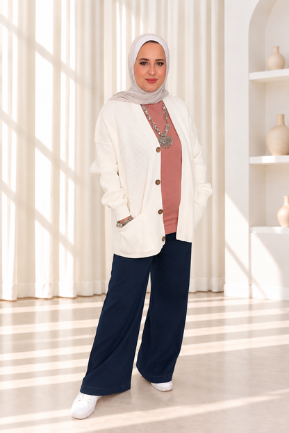 Sweater cardigan mid length جاكيت تريكو متوسط الطول