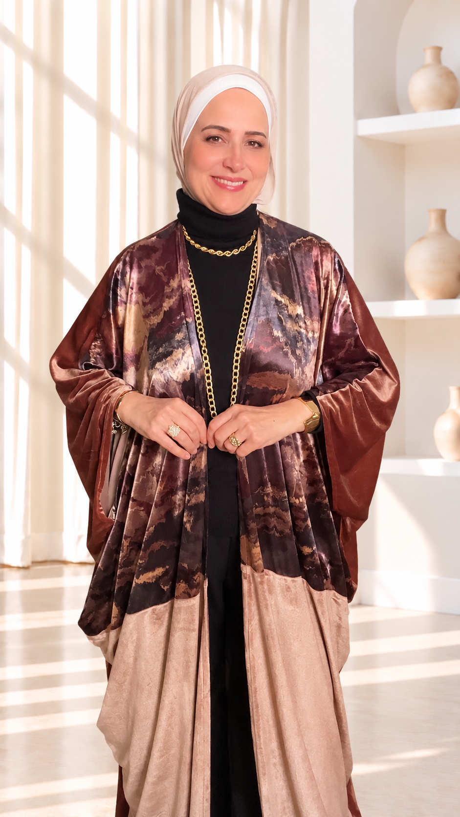 Velvet Marble Elegance Abaya عبايه فيلفت ماربل